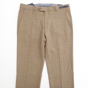 Ballin Mens Theo Dress Pants Tan Mix 3D Performance Wool Washable Size 34